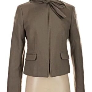 Banana Republic Taupe Bow-Neck Blazer